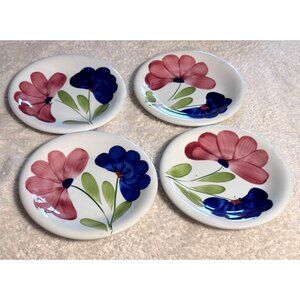Primula Salad Plate Dessert A Mano Ceramic Daisy Replacement Four Made in Italy